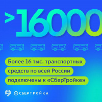 Больше 16 тыс. транспортных средств в регионах России подключили к системе СберТройка