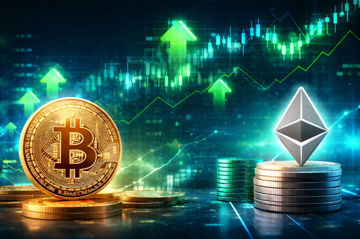 Биткойн и Ethereum продолжают укрепляться на рынке