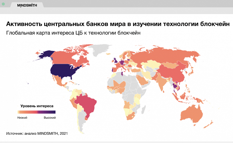 Исследователи выяснили, какая доля центробанков интересуется блокчейном