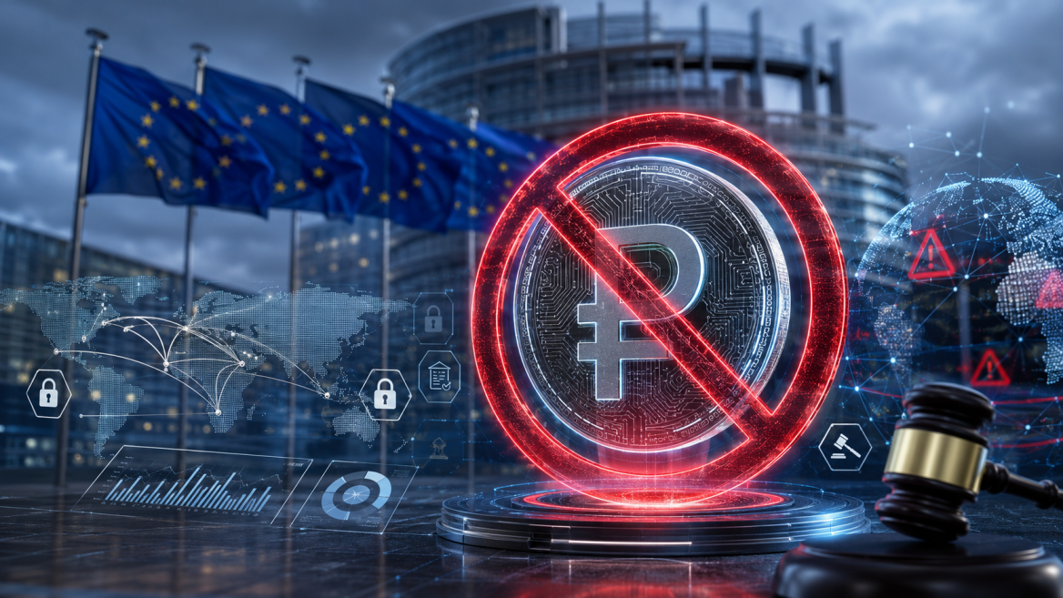 ЕС вводит запрет на операции с цифровым рублем и RUBx